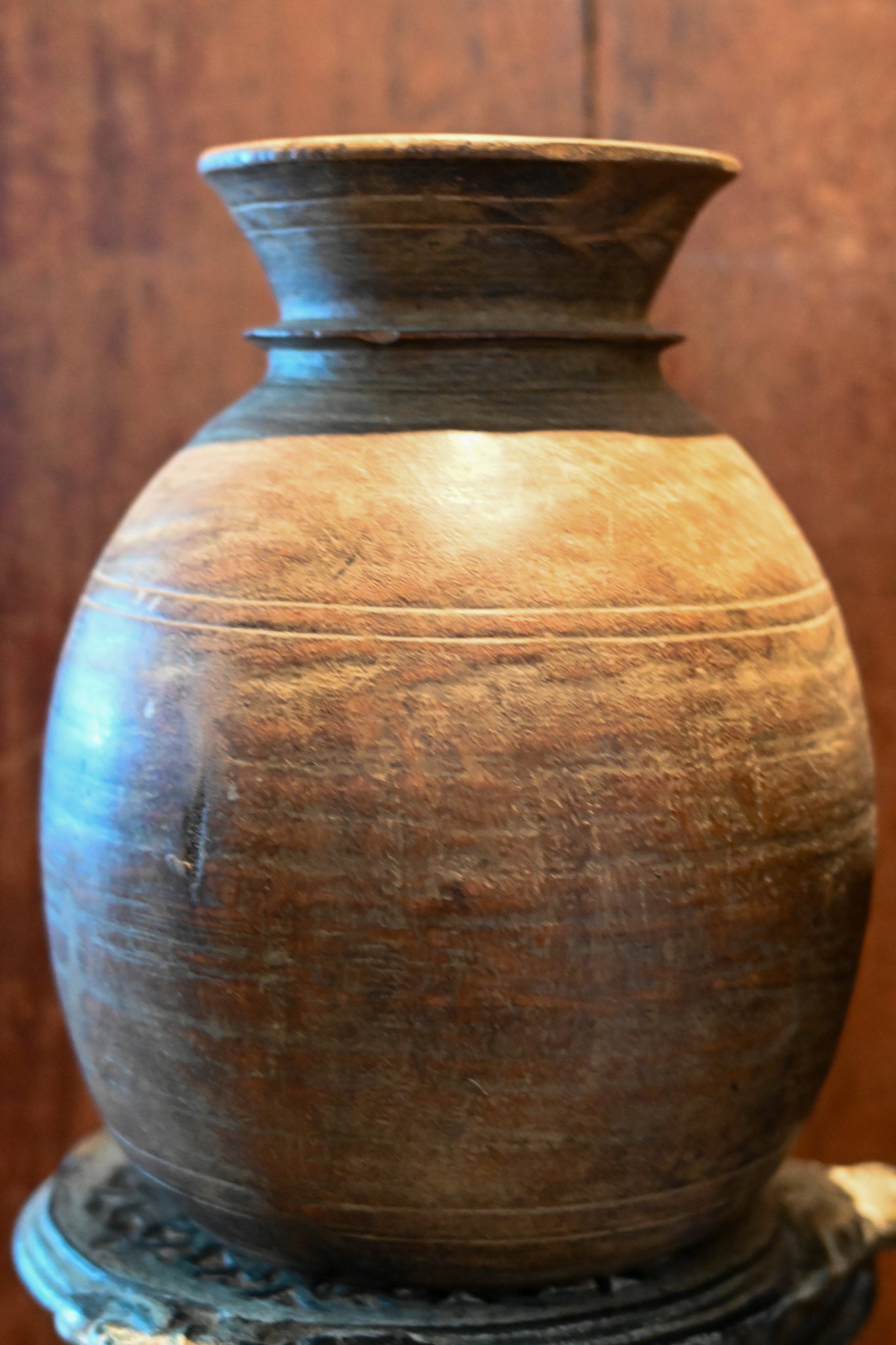 'Hera' vintage teak pot
