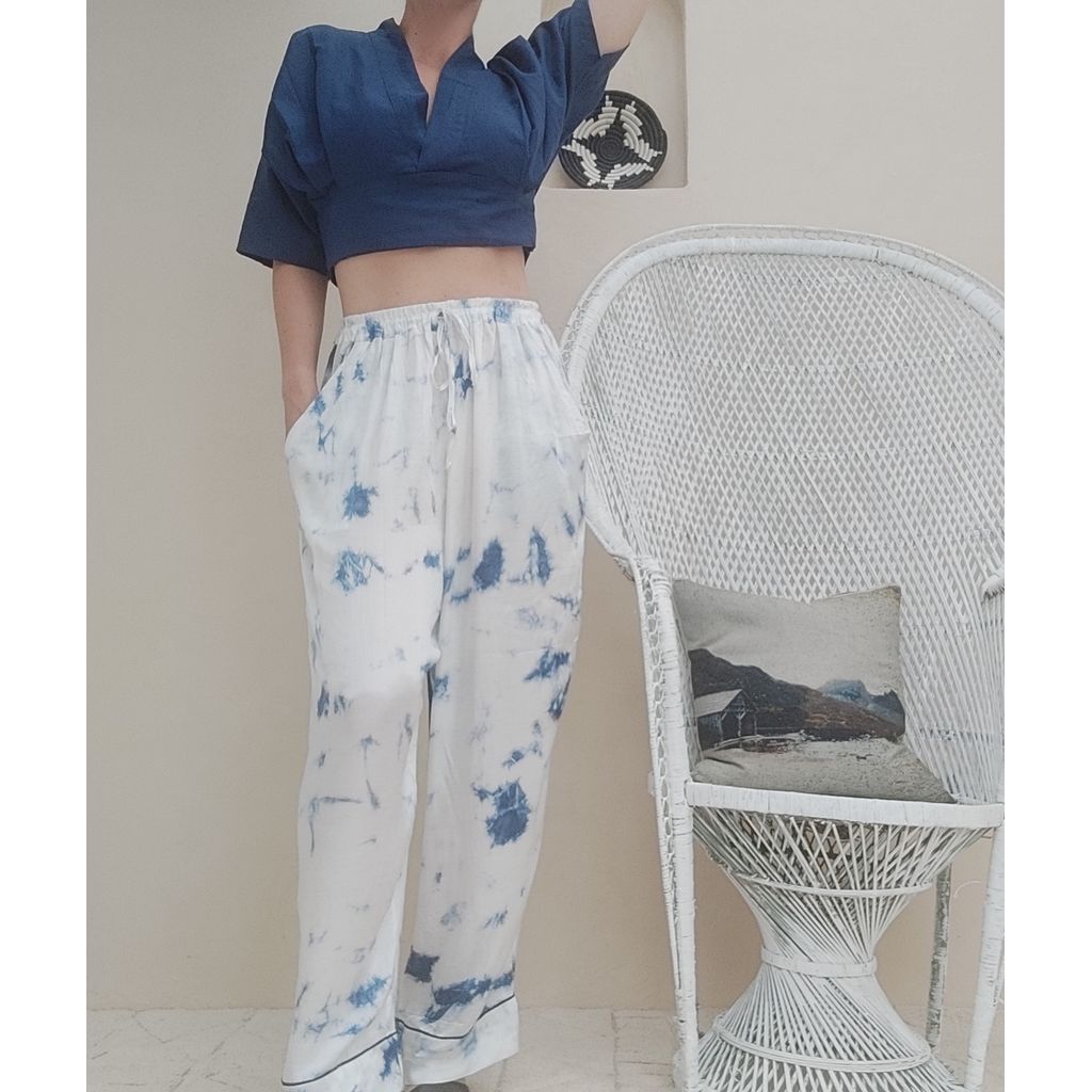 Floating Cloud lotus silk pants