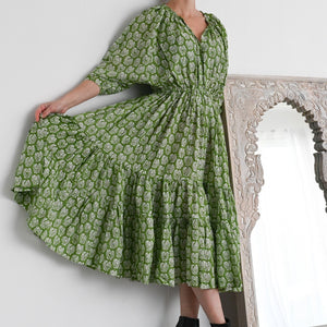 The Longford Farm Dress - Sage - Saint Moso