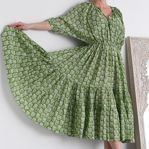 The Longford Farm Dress - Sage - Saint Moso