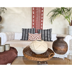Tribal Linear Black European Cushion - Saint Moso