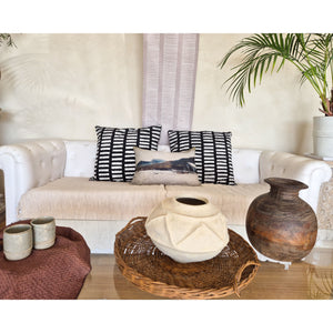 Tribal Linear Black European Cushion