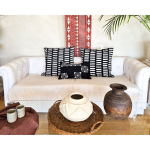 Tribal Linear Black European Cushion - Saint Moso
