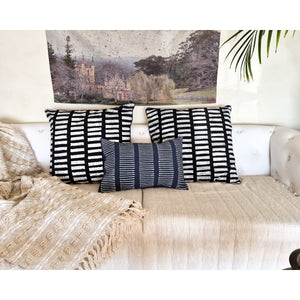 Linear Indigo Lumbar Cushion - Saint Moso